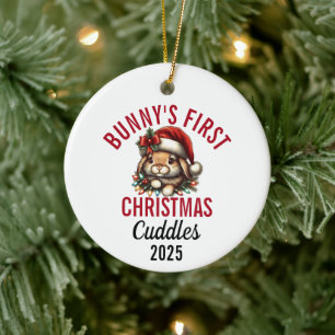 Adorno De Cerámica La primera Navidad de Bunny 2025