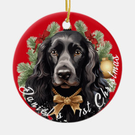 Adorno De Cerámica La primera Navidad de Cocker Spaniel