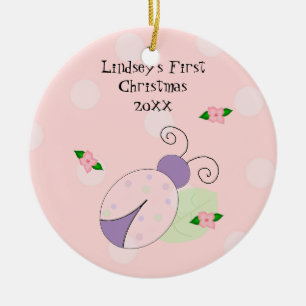Adorno De Cerámica La primera Navidad de Ladybug Baby
