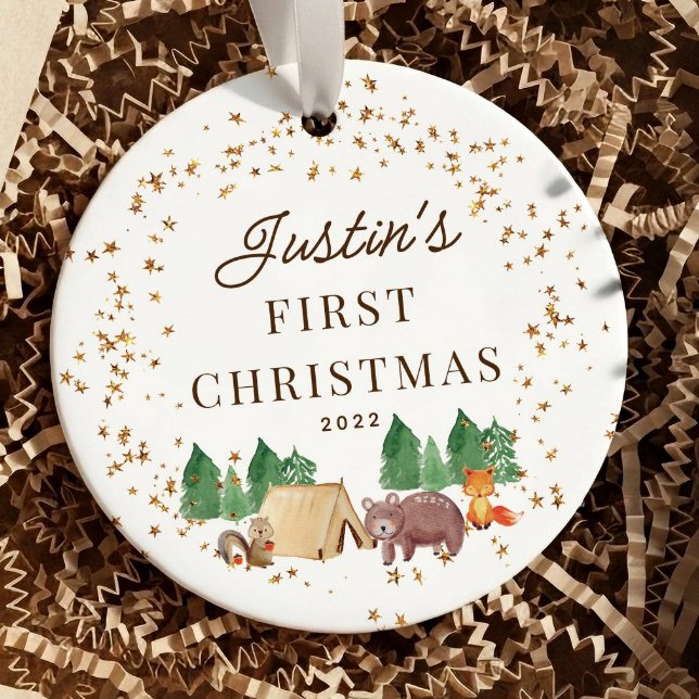 Adorno De Cerámica La primera Navidad de los animales de Woodland (Subido por el creador)