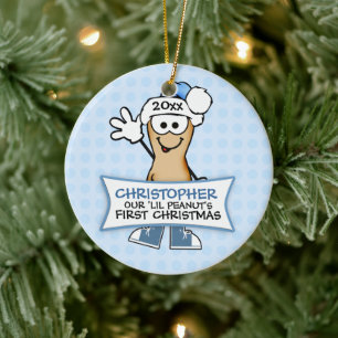 Adorno De Cerámica La primera Navidad de nuestro pequeño cacahuete (a
