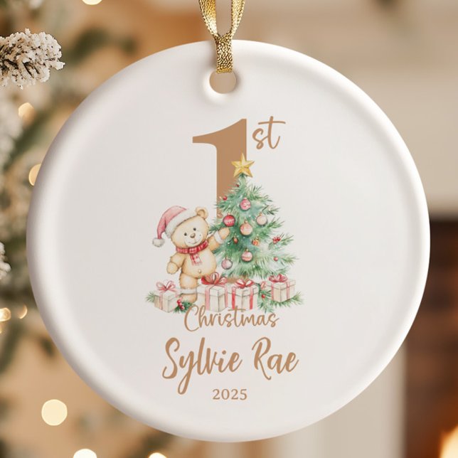 Adorno De Cerámica La primera Navidad de Teddy Baby (Subido por el creador)