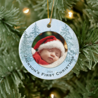 Adorno De Cerámica La primera Navidad de un bebé con foto personaliza