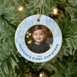 Adorno De Cerámica La primera Navidad de un bebé con foto personaliza