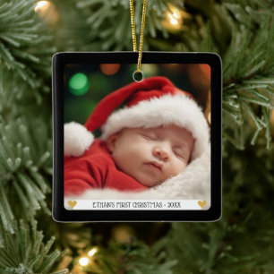 Adorno De Cerámica La primera Navidad de un bebé personalizado