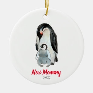 Adorno De Cerámica La primera Navidad de un bebé recién nacido pingüi