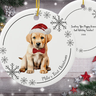 Adorno De Cerámica La primera navidad de un buen labrador recuperador