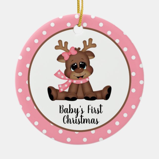 Adorno De Cerámica La primera Navidad del bebé (Frente)