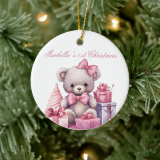 Adorno De Cerámica La primera Navidad del bebé bebe Teddy