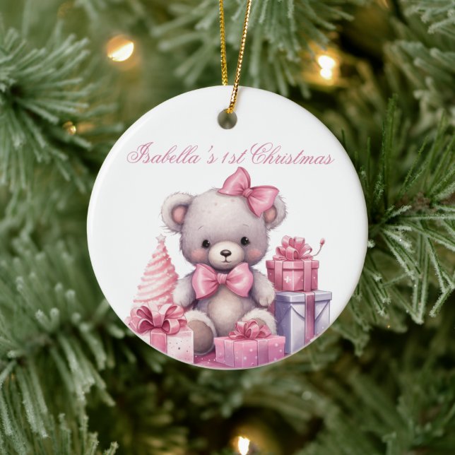 Adorno De Cerámica La primera Navidad del bebé bebe Teddy (Árbol)