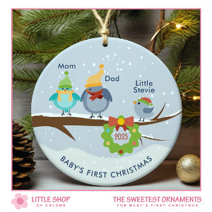 Adorno De Cerámica La primera Navidad del bebé Foto personalizable