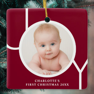 Adorno De Cerámica La primera Navidad del bebé Foto personalizada Gra