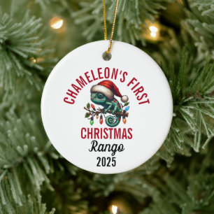 Adorno De Cerámica La primera Navidad del camaleón 2025