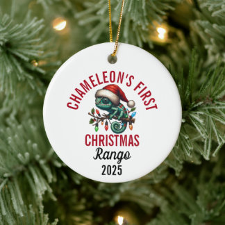 Adorno De Cerámica La primera Navidad del camaleón 2025