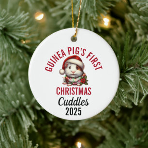 Adorno De Cerámica La primera Navidad del conejillo de Indias 2025