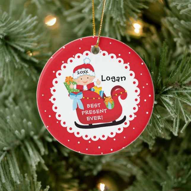 Adorno De Cerámica La primera Navidad del mejor regalo del bebé (Árbol)