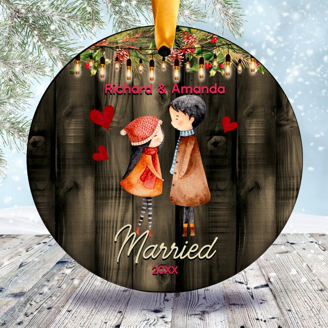 Adorno De Cerámica La primera Navidad linda pareja casada (Subido por el creador)