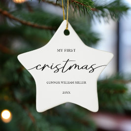 Adorno De Cerámica La primera Navidad Minimal Elegante Moderno en la 