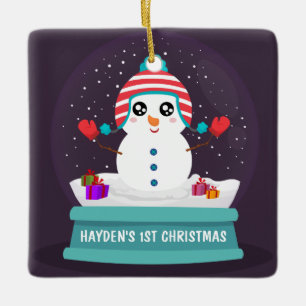 Adorno De Cerámica La primera Navidad personalizada de un bebé con un