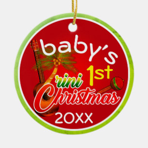 Adorno De Cerámica La primera Navidad Trini del bebé