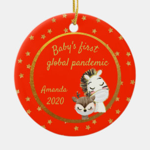 Adorno De Cerámica La primera pandemia global del bebé 2020 Cebra Dor