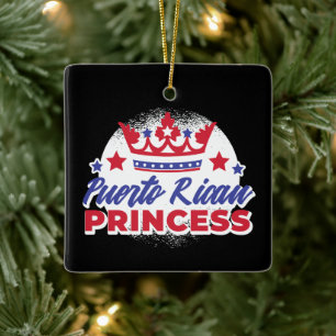 Adorno De Cerámica La princesa puertorriqueña cute el orgullo Chica B