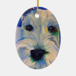 Adorno De Cerámica ¡La REGLA del Schnauzer blanco!