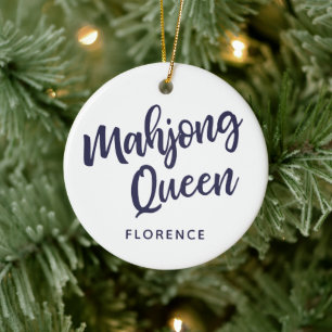 Adorno De Cerámica La reina Mahjong personalizada