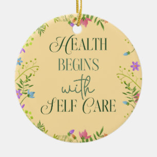 Adorno De Cerámica La salud comienza con el autocuidado