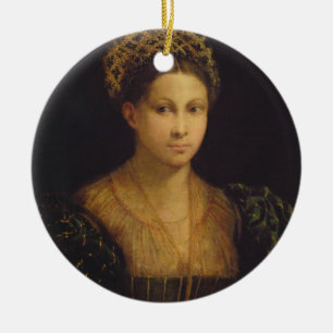 Adorno De Cerámica La señora con el turbante verde