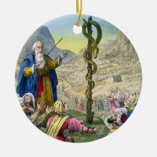 Adorno De Cerámica La serpiente descarada, de una biblia impresa por (Frente)