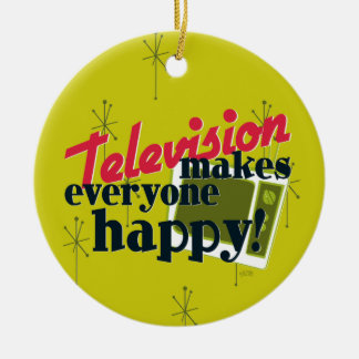 Adorno De Cerámica ¡La Televisión Hace Feliz A Todos!