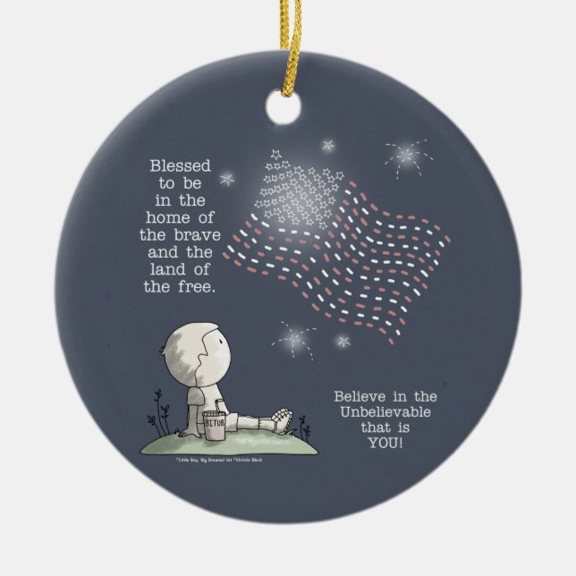 Adorno De Cerámica La tierra de los libres (Frente)