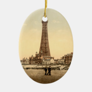 Adorno De Cerámica La torre, imagen del vintage de Blackpool,