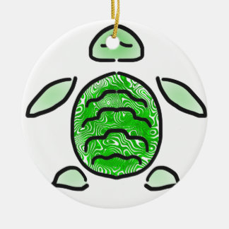 Adorno De Cerámica La tortuga de mar verde linda