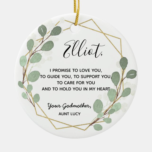 Adorno De Cerámica La vegetación de hojas geométricas Promesa del pad (Frente)