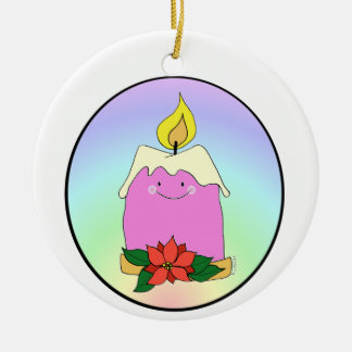 Adorno De Cerámica La vela rosa de adviento