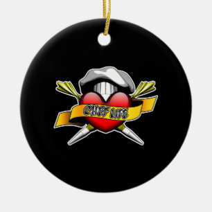 Adorno De Cerámica La vida del chef Heart: Chef pastelero