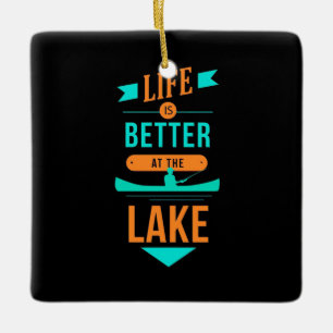Adorno De Cerámica La vida en kayak es mejor en el lago
