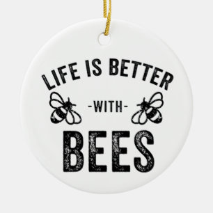 Adorno De Cerámica La vida es mejor con abejas abeja mielera Fan de a