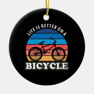 Adorno De Cerámica La Vida Es Mejor En Bicicleta
