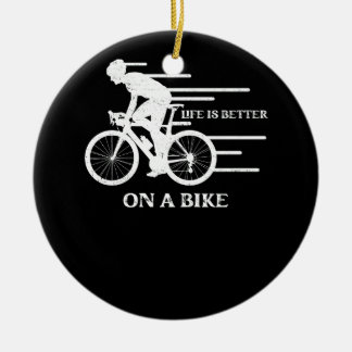 Adorno De Cerámica La Vida Es Mejor En Bicicleta Ciclista B