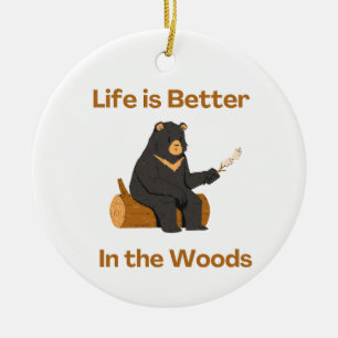 Adorno De Cerámica La vida es mejor en el bosque en un