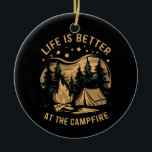 Adorno De Cerámica La Vida Es Mejor En El Campamento Campbell Camper<br><div class="desc">La Vida Es Mejor En El Campamento Campbell Camper</div>