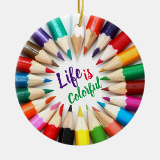 Adorno De Cerámica La vida es pintores coloridos de artistas