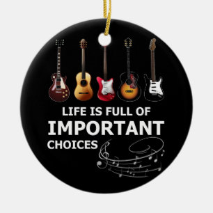 Adorno De Cerámica La vida está llena de importante guitarra de elecc