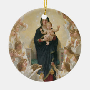 Adorno De Cerámica La Virgen con Angels, 1900