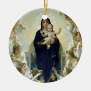 Adorno De Cerámica La Virgen con los Ángeles, William Bouguereau