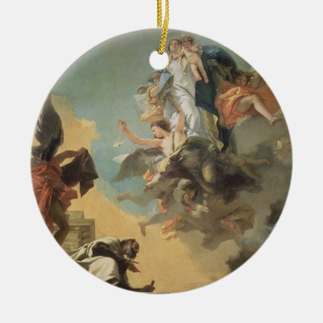 Adorno De Cerámica La Virgen de Carmel que da el omóplato al Ble (Frente)