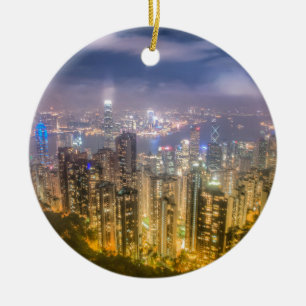Adorno De Cerámica La vista de Hong Kong del pico
